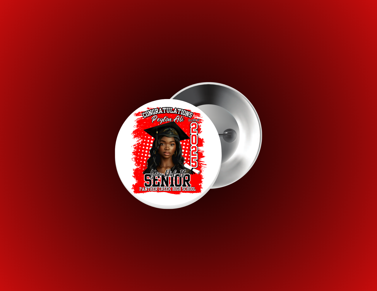 🎓 Custom Graduation Button – Personalized Senior Pin | Class of 2025