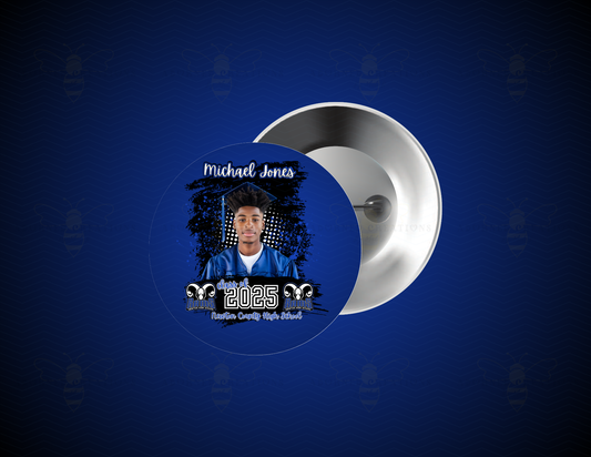 🎓 Custom Graduation Button – Personalized Senior Pin | Class of 2025